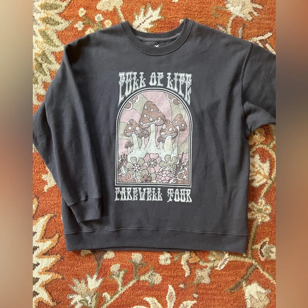 Hollister Brand new with tags crewneck graphic sweater with mushrooms - Picture 6 of 6